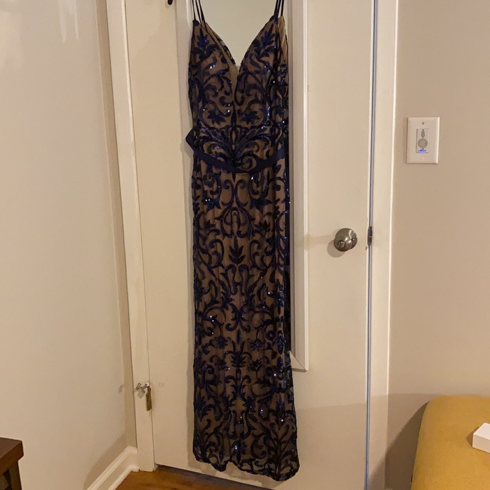 Ashley & Justin Navy Bridesmaid Dress Size 12